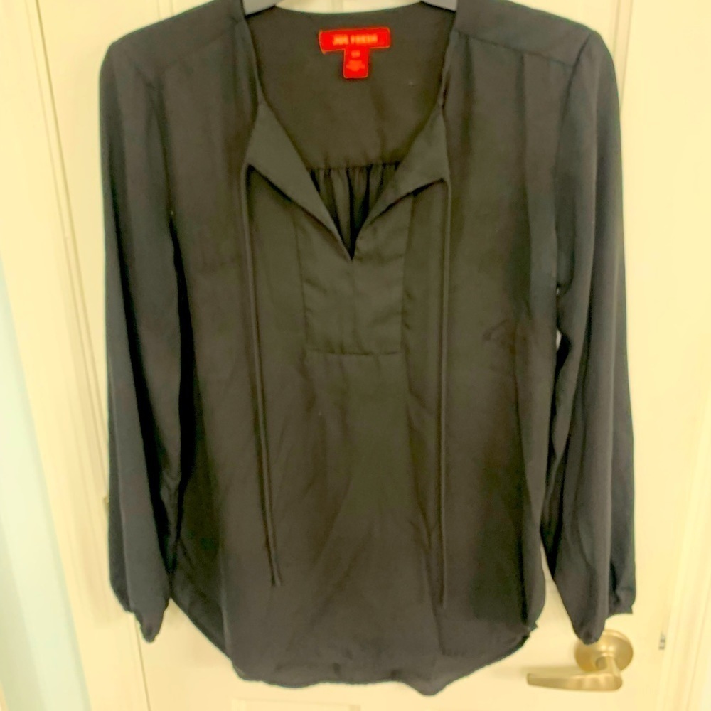 Joe Fresh, Black polyester, long sleeve shirt - size Small